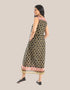Sleeveless long dress with asymmetric hemline